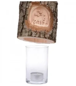 Photophore En Bois Cisele, Cerf En Foret|Waldfabrik, photophore en bois et étoile sapin de Noël Sale