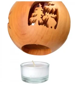 Photophore En Bois Forme Spherique, Motif, Motif Elan|Waldfabrik, photophore en bois et étoile sapin de Noël Clearance
