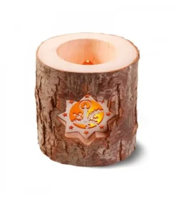 Photophore En Rondin De Bois, 2 Motifs Crèche Et Bougie|Waldfabrik, photophore en bois et étoile sapin de Noël Outlet