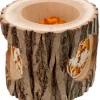 Photophore En Rondin De Bois, Avec 3 Motifs, Ecureuil, Chat Et Oiseaux|Waldfabrik, photophore en bois et étoile sapin de Noël Clearance
