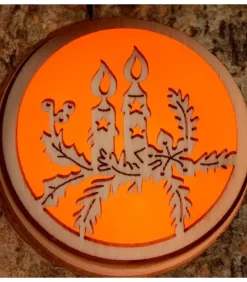 Photophore Rondin De Bois, Avec 3 Motifs Crèche, Père Noël Et Bougies|Waldfabrik, photophore en bois et étoile sapin de Noël Online