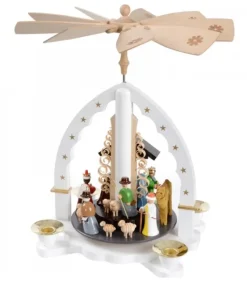 Pyramide Allemande Avec Crèche De Noël Blanche|Richard Glasser, Pyramides de Noël allemandes Best