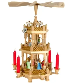 Pyramide De Noël 2 Etages Avec Personnages Couleur|Richard Glasser, Pyramides de Noël allemandes