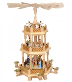 Pyramide De Noël 2 Etages Avec Personnages Couleur|Richard Glasser, Pyramides de Noël allemandes