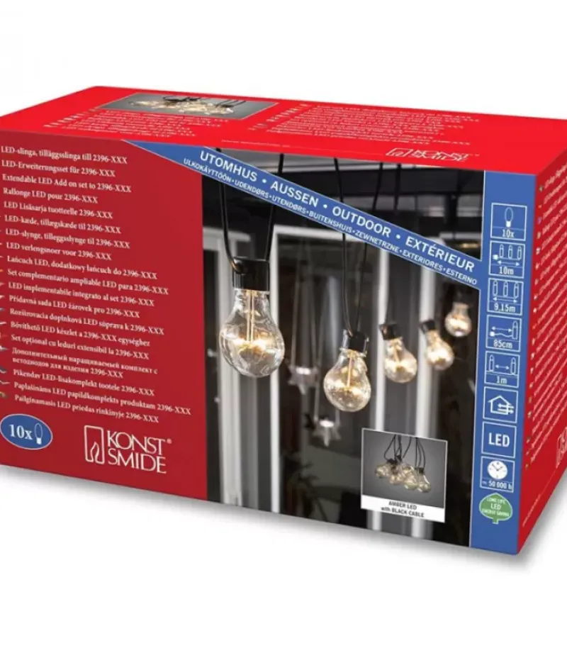 Rallonge 10 M Pour Guirlande Lumineuse De Terrasse, 10 Ampoules Ambrees|Konstsmide, guirlandes lumineuses de Noël