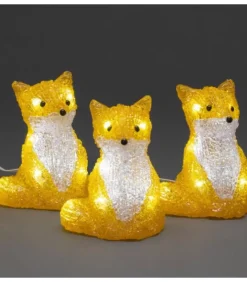 Renards Lumineux Acryliques Led Assis, Lot De 5, 12 Cm|Konstsmide, guirlandes lumineuses de Noël Discount