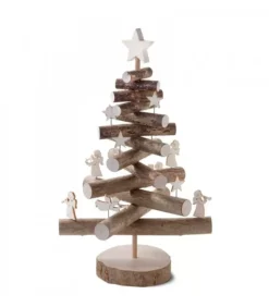 Sapin De Noël En Bois 29 Cm Avec Etoiles Et Anges|Waldfabrik, photophore en bois et étoile sapin de Noël Online