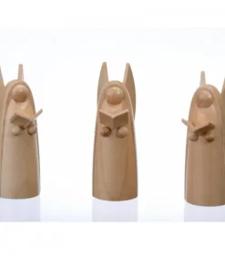 Trois Anges De Noël En Bois Pour Crèche, 6 Cm|Schalling, crèche moderne New