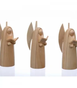 Trois Anges De Noël En Bois Pour Crèche, 6 Cm|Schalling, crèche moderne New
